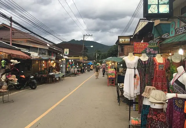 Pai walking street, northern Thailand