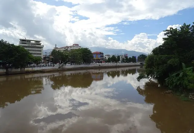 The riverside at dusk, northern Thailand